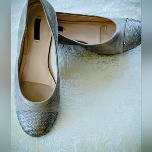 Alex Marie Shimmering Silver Flats